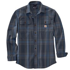 Carhartt 105947 Loose Fit Heavyweight Flannel Shirt-Navy
